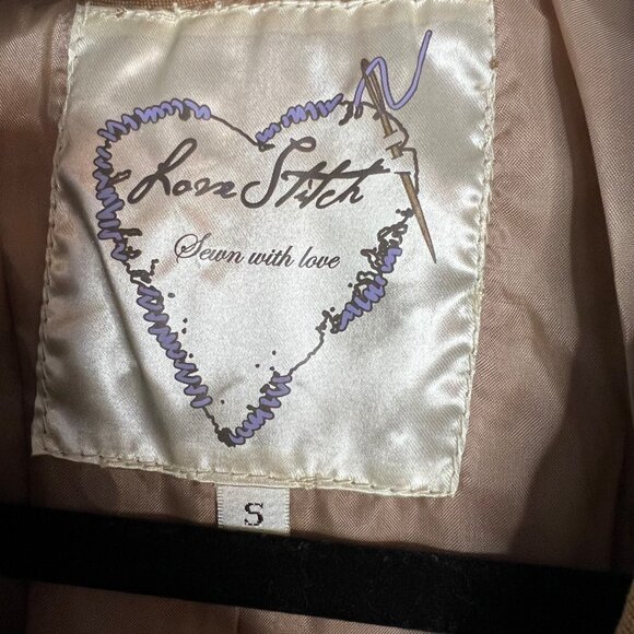NWT Lovestitch Boho Embroidered Blazer Jacket Tan Small - Picture 2 of 10